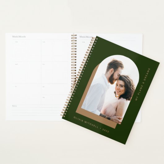 Eenvoudige balk | Modern Forest Green met foto Planner (Display)