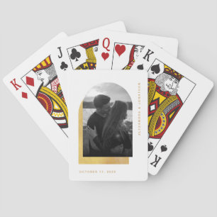Eenvoudige balk   Modern Gold en White met foto Pokerkaarten