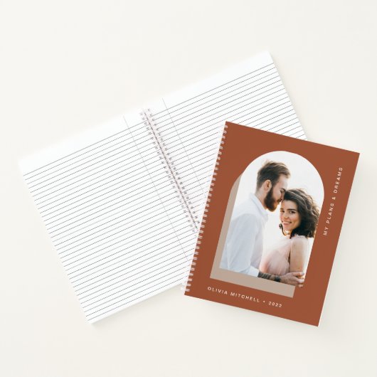 Eenvoudige balk | Modern Terracotta met foto Notitieboek (Binnen)