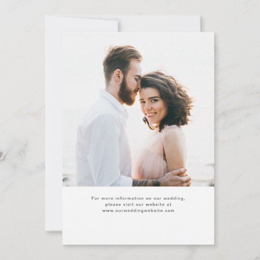 Eenvoudige balk | Moderne twee foto's grijs en wit Save The Date (Achterkant)