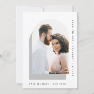 Eenvoudige balk   Moderne twee foto's grijs en wit Save The Date
