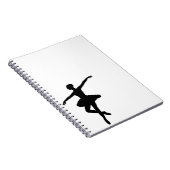Eenvoudige ballet zwart witte ballerina notitieboek (Rechterzijde)
