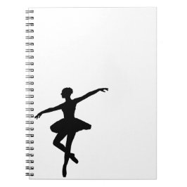 Eenvoudige ballet zwart witte ballerina notitieboek