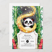 Eenvoudige Bamboe Kinderen Panda Verjaardag Kaart (Voorkant / Achterkant)