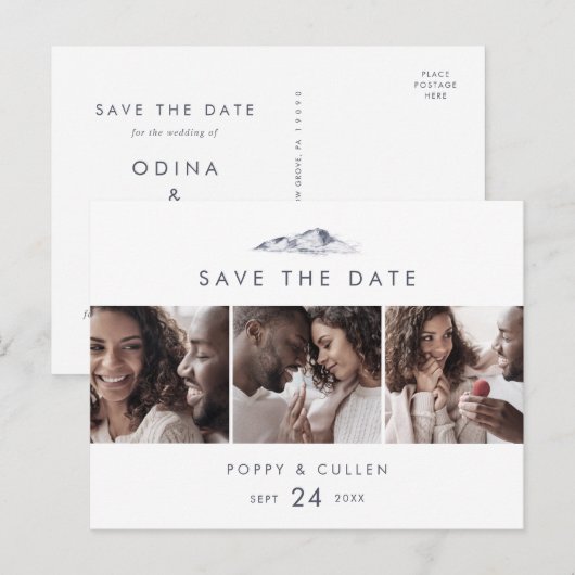 Eenvoudige Band 3 het Malplaatje van de Foto spare Uitnodiging Briefkaart (Voorkant / Achterkant)