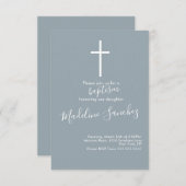 Eenvoudige Baptism Cross-Baby Dedication Kaart (Voorkant / Achterkant)