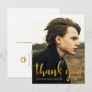 Eenvoudige Bar Mitswa Bedankt Ster van David Foto Briefkaart