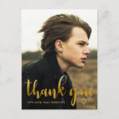 Eenvoudige Bar Mitswa Bedankt Ster van David Foto Briefkaart (Voorkant)