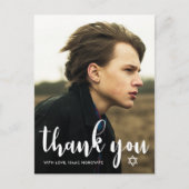 Eenvoudige Bar Mitswa Bedankt Ster van David Foto Briefkaart (Voorkant)