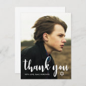 Eenvoudige Bar Mitswa Dank U Ster van David Foto Briefkaart (Voorkant / Achterkant)