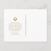 Eenvoudige Bar Mitswa Dankjewel Ster van David-fot Briefkaart (Achterkant)