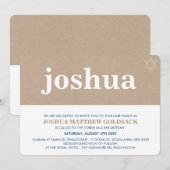 EENVOUDIGE BAR MITZVAH cool moderne ster van david Kaart (Voorkant / Achterkant)