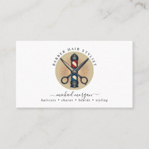 Eenvoudige Barber Hair Stylist Schaar Barber Pool Visitekaartje