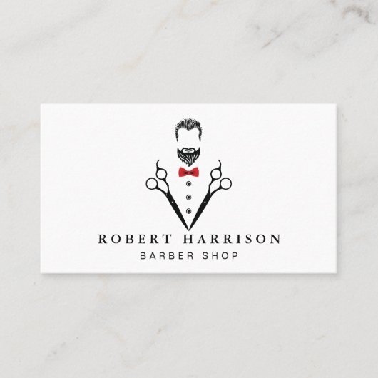 Eenvoudige Barbershop Professional Barber Visitekaartje (Voorkant)