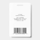 Eenvoudige barcode foto personeelslid badge (Achterkant)