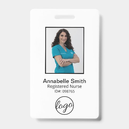 Eenvoudige barcode foto personeelslid badge (Voorzijde)