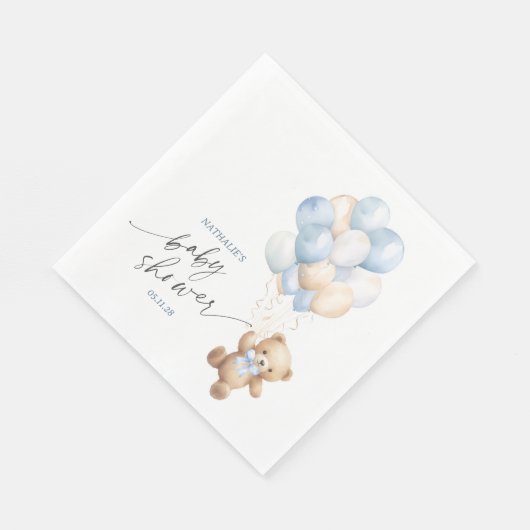 Eenvoudige Barly Wachten Teddy Bear Blauwe Ballonn Servet (Hoek)