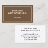 Eenvoudige barrister profiel kaart visitekaartje (Voorkant / Achterkant)