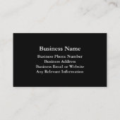 Eenvoudige Basic Black Business Logo Visitekaartje (Achterkant)