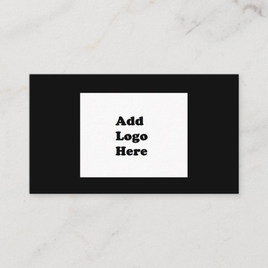Eenvoudige Basic Black Business Logo Visitekaartje (Voorkant)
