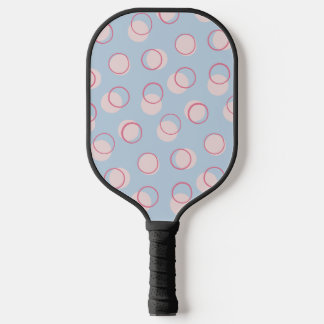 Eenvoudige Basic Blauwe en Roze Geometrische cirke Pickleball Paddle