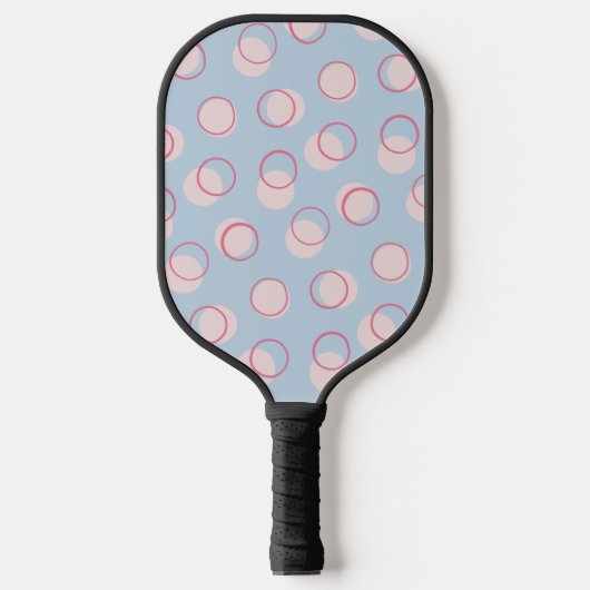 Eenvoudige Basic Blauwe en Roze Geometrische cirke Pickleball Paddle (Voorkant)