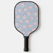 Eenvoudige Basic Blauwe en Roze Geometrische cirke Pickleball Paddle (Achterkant)
