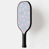 Eenvoudige Basic Blauwe en Roze Geometrische cirke Pickleball Paddle (Links)