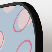 Eenvoudige Basic Blauwe en Roze Geometrische cirke Pickleball Paddle (Links Detail)