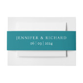 Eenvoudige Basic Classic Blauwgroen Turquoise Wit Uitnodigingen Wikkel (Voorkant Voorbeeld)
