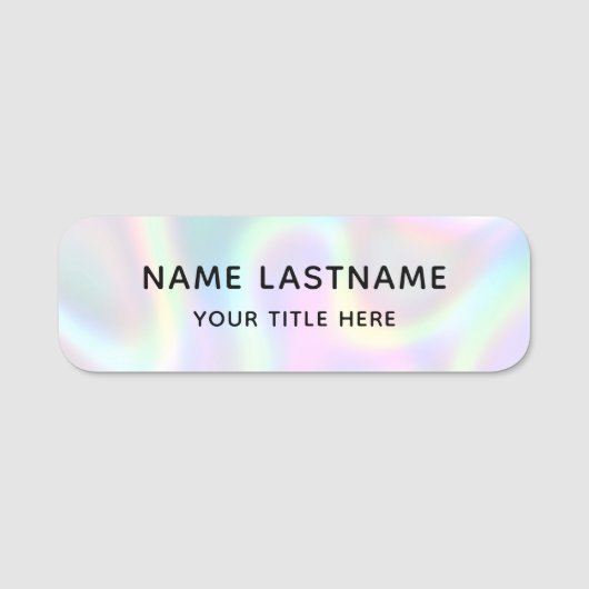 Eenvoudige Basic Faux Holografische Veiligheid Pin Naamplaatje (Voorkant)