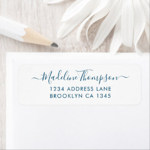 Eenvoudige basic marineblauw elegant script meisje etiket