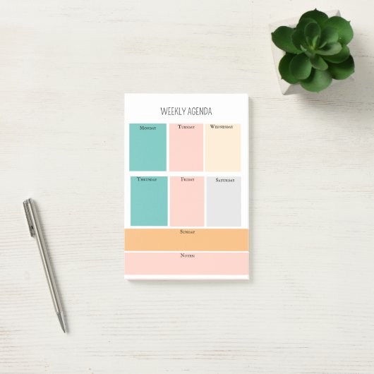 Eenvoudige Basic Planner-taakweekagenda voor taken Post-it® Notes (Kantoor)