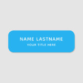 Eenvoudige Basic Sky Blue Titel Veiligheidspin Mag Naamplaatje (Voorkant)