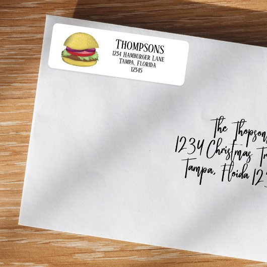 Eenvoudige basic stijlvolle hamburger etiket