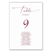 Eenvoudige Basic Wedding Gast Namen Tabel Nummer Kaart (Voorkant)