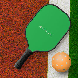 Eenvoudige basis Groene Monogramnaam Pickleball Paddle