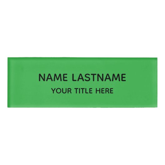 Eenvoudige Basis Heldergroene Minimale Moderne Tit Naambadge (Voorkant)
