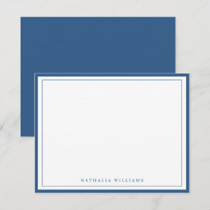 Eenvoudige basis marineblauwe rand briefpapier notitiekaartje