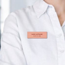 Eenvoudige Basis Minimaal Blush Roze Moderne Titel Naambadge