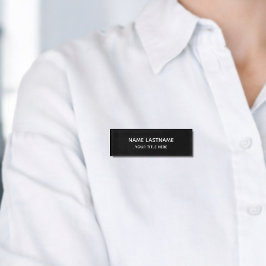Eenvoudige Basis Minimalistische Moderne Zwarte Ti Naambadge