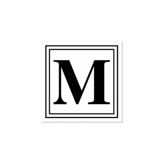 Eenvoudige Basis Monogram Initiaal Rubberstempel