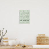 Eenvoudige Basis Sage Groene 2027 Agenda Poster (Keuken)