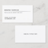 Eenvoudige basis wit helder en schoon pro visitekaartje (Voorkant / Achterkant)