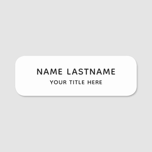 Eenvoudige basis witte titel veiligheidsspeld of m naamplaatje (Voorkant)