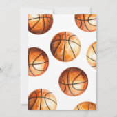 Eenvoudige basketbal verjaardagsuitnodiging kaart (Achterkant)