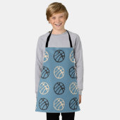 Eenvoudige Basketball Blue Basket Player voor Kind Schort (Gedragen)