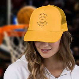 Eenvoudige Basketball Club Name Custom Logo Trucker Pet