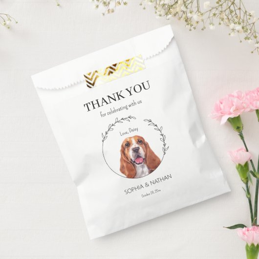 Eenvoudige Basset Hound Bruiloft Dank u Favor Bag Bedankzakje (Gezegeld)