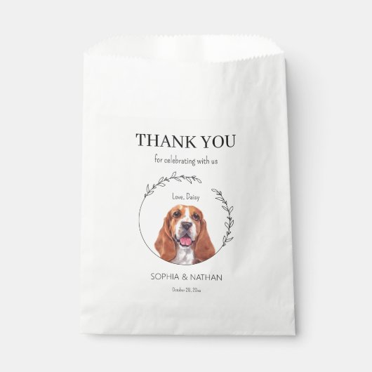 Eenvoudige Basset Hound Bruiloft Dank u Favor Bag Bedankzakje (Voorkant)